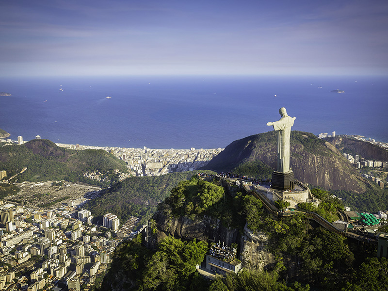 Statue du Christ à Rio de Janeiro, au Brésil.