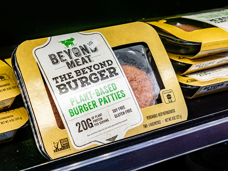 Emballage de galettes de burgers Beyond Meat.