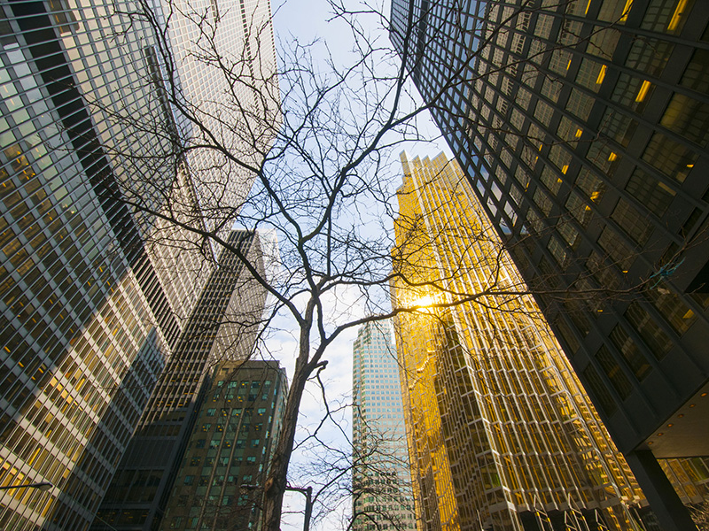 Grattes-ciels du quartier financier de Toronto.